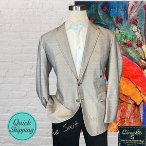 Vintage Circle S 40R Tan Western Blazer Jacket Hidden Flaws in Lining
